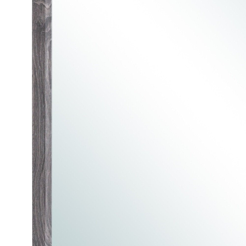 Dark Gray Wood Framed Accent Mirror - 35-inch
