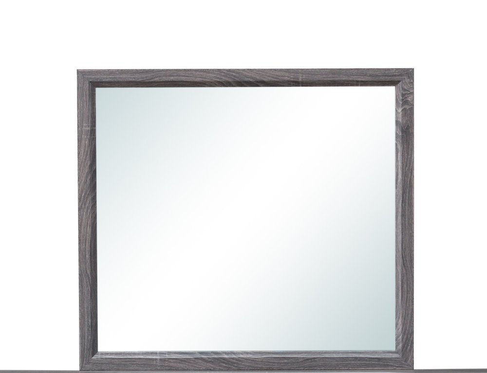 Dark Gray Wood Framed Accent Mirror - 35-inch