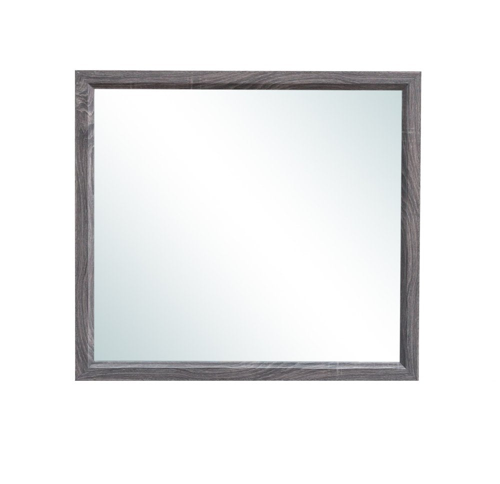 Dark Gray Wood Framed Accent Mirror - 35-inch