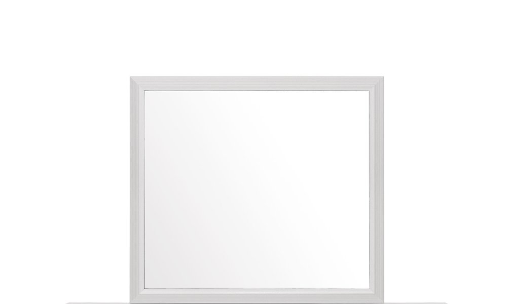 White Framed Dresser Mirror - 35-inch