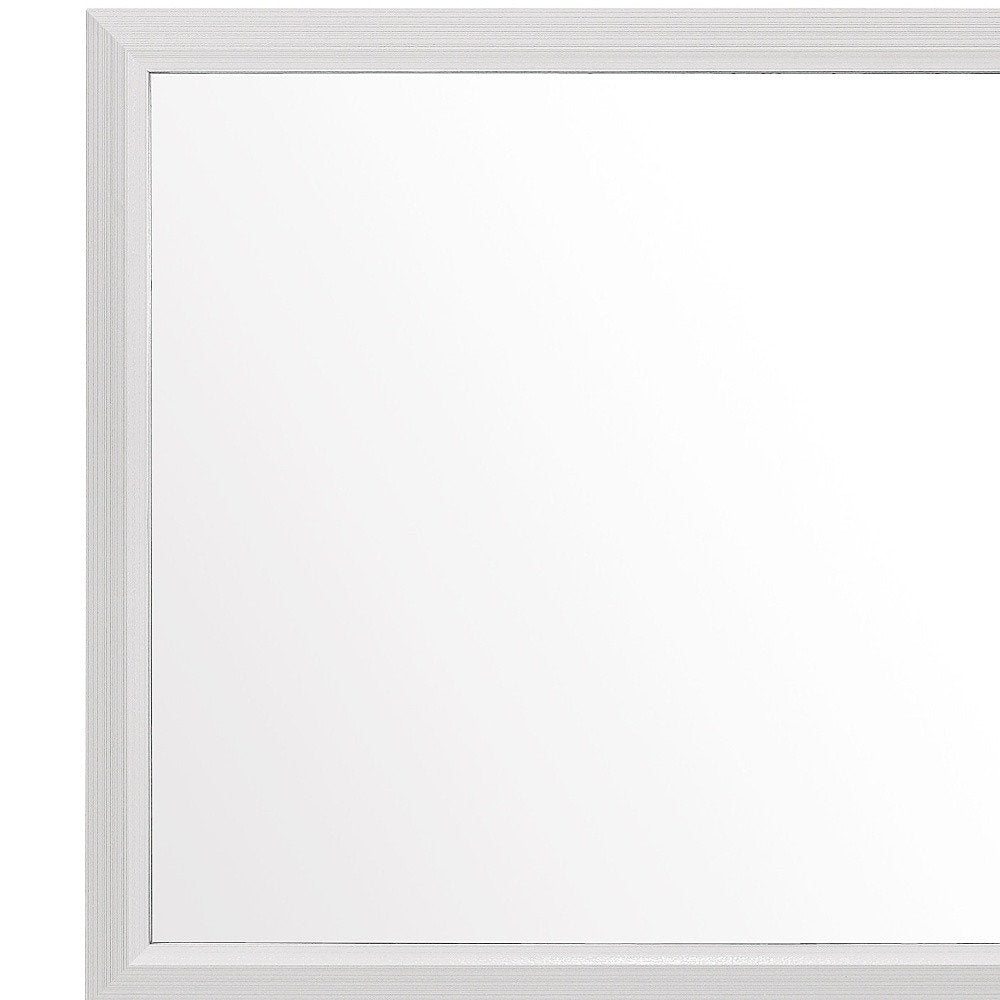 White Framed Dresser Mirror - 35-inch