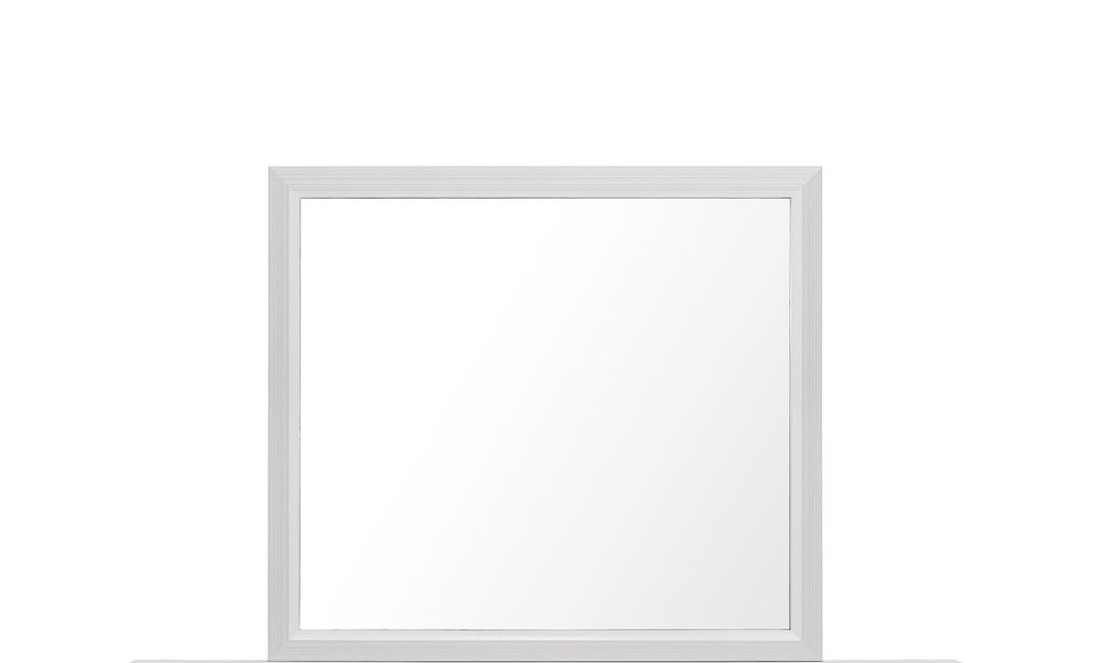White Framed Dresser Mirror - 35-inch