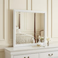 White Framed Dresser Mirror - 35-inch