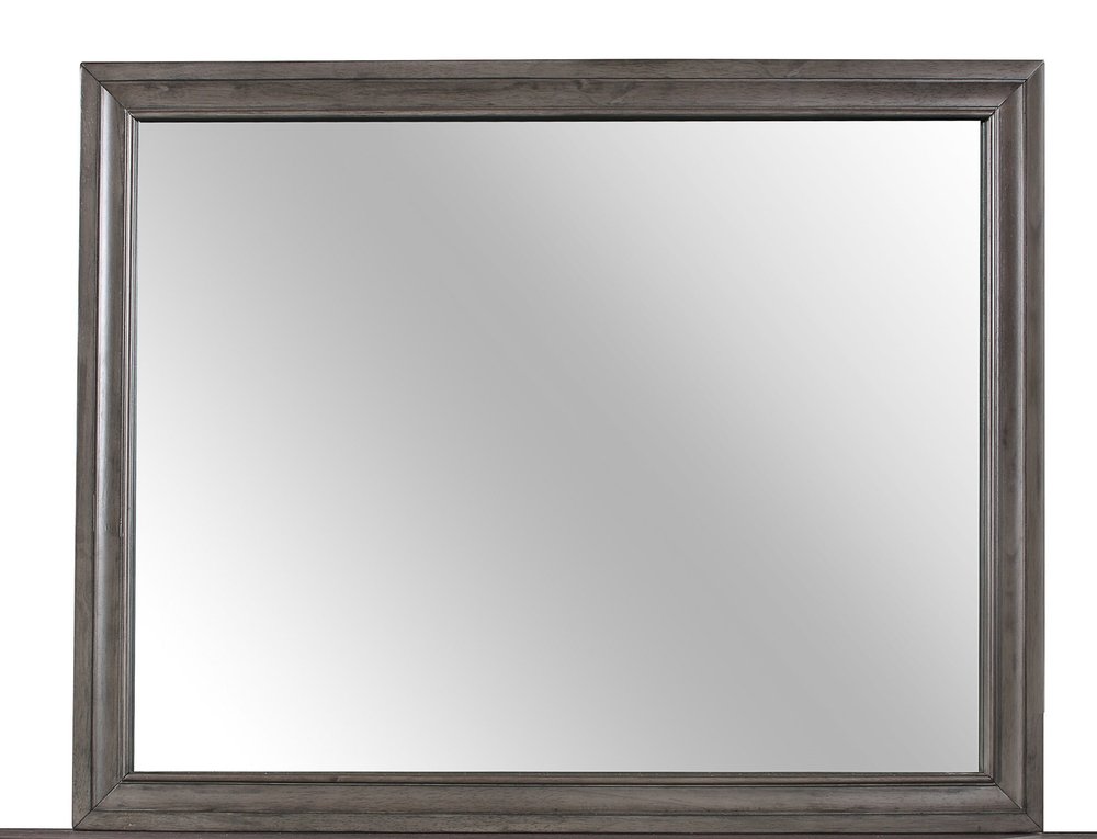 Gray Wood Framed Accent Mirror - 37-inch