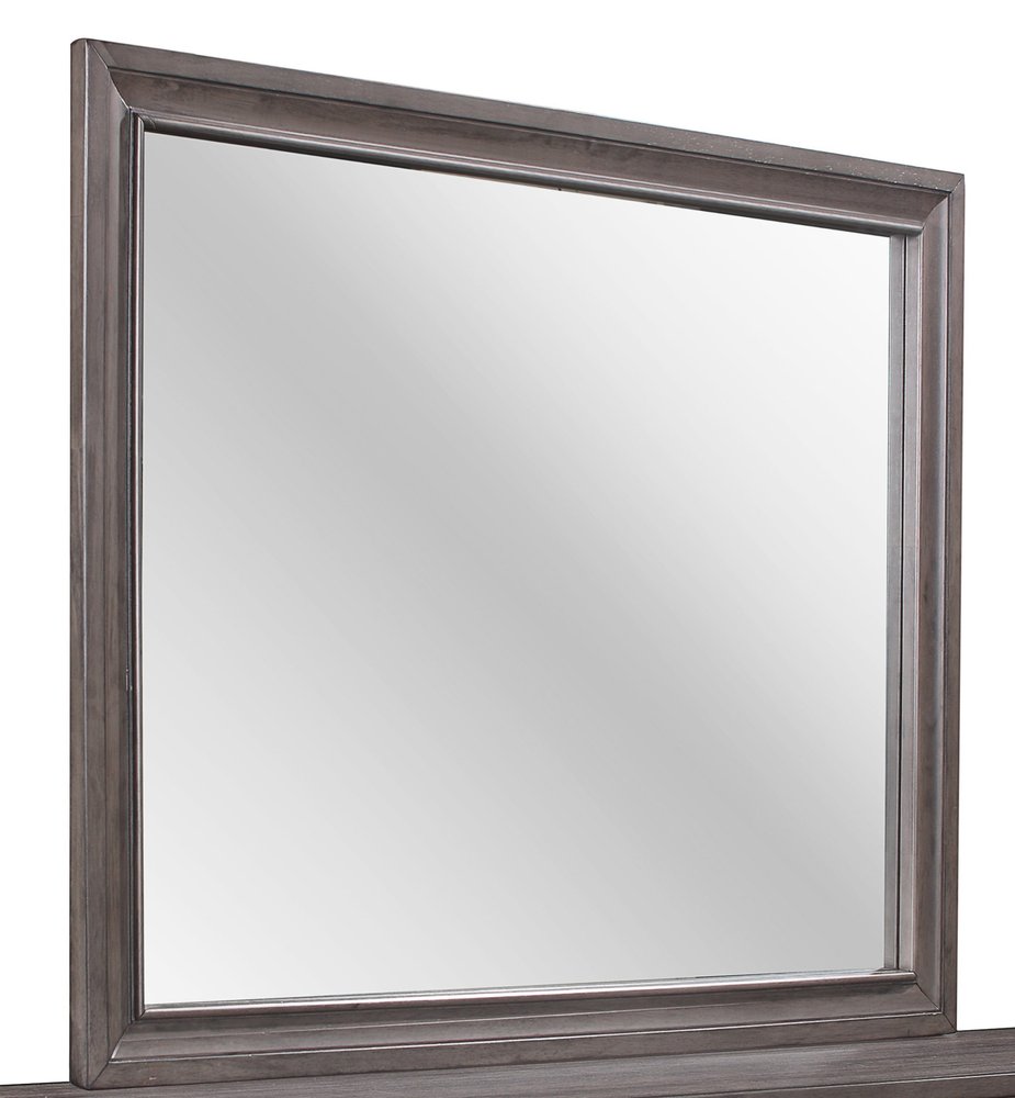 Gray Wood Framed Accent Mirror - 37-inch