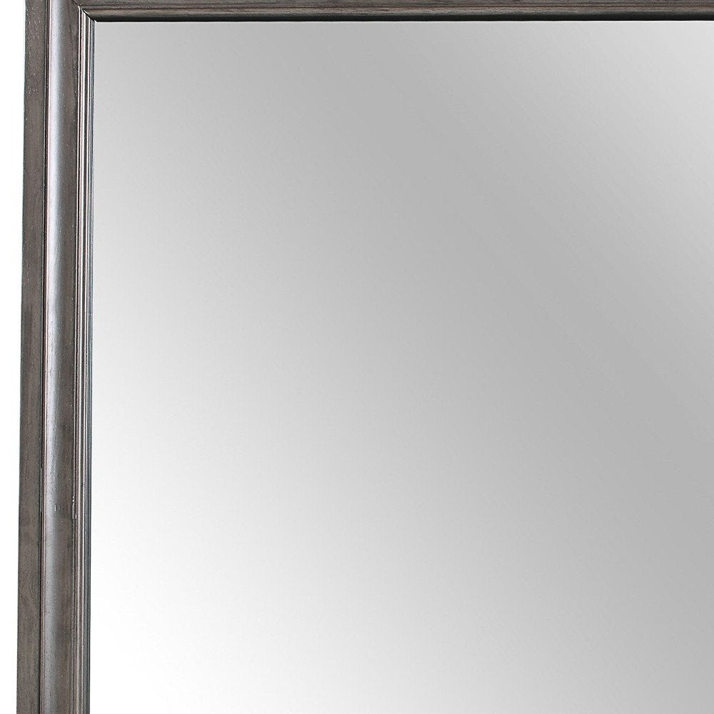 Gray Wood Framed Accent Mirror - 37-inch
