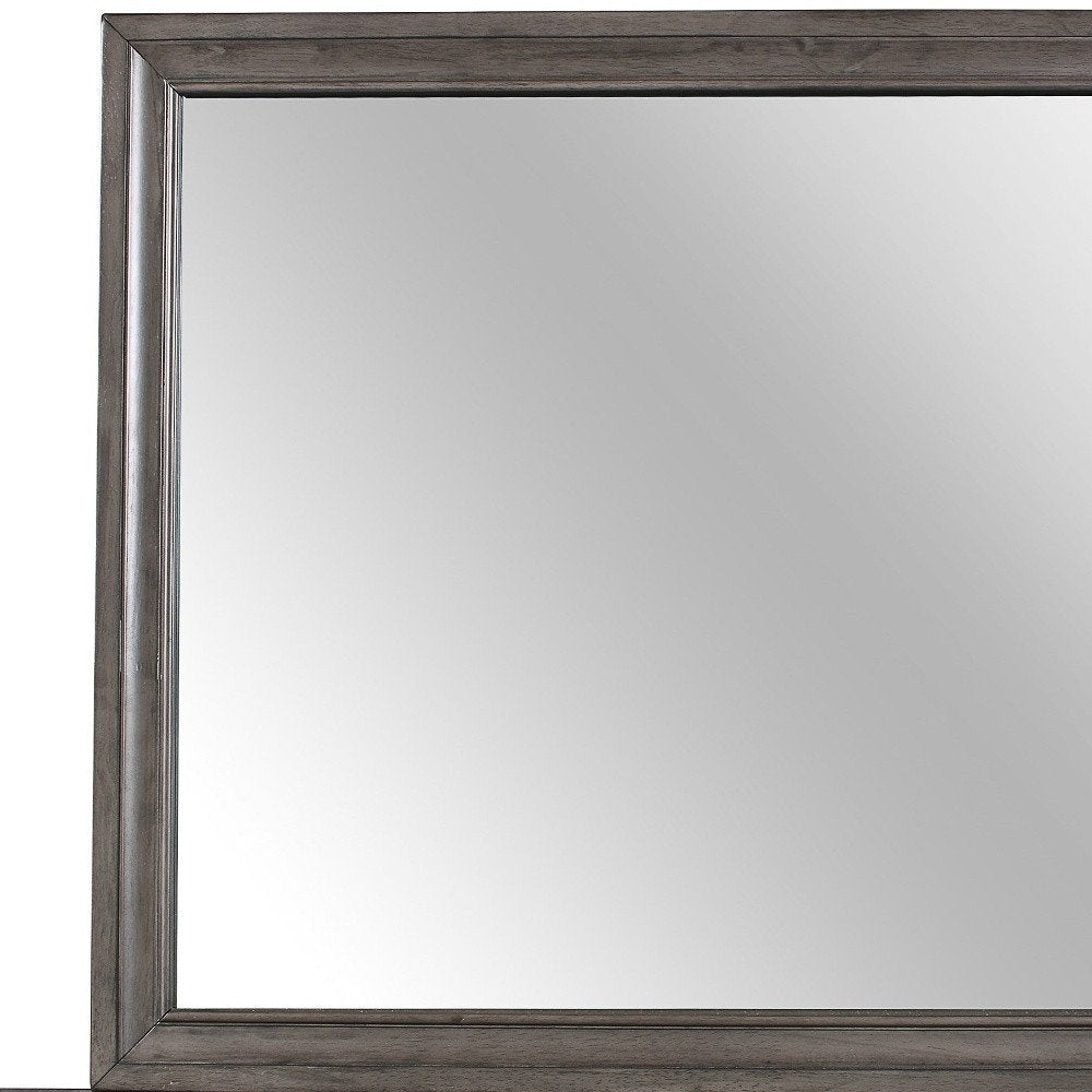 Gray Wood Framed Accent Mirror - 37-inch