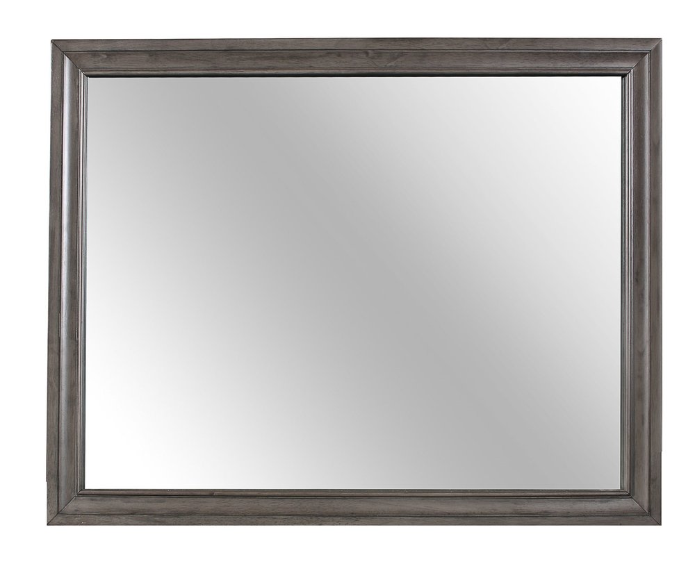 Gray Wood Framed Accent Mirror - 37-inch