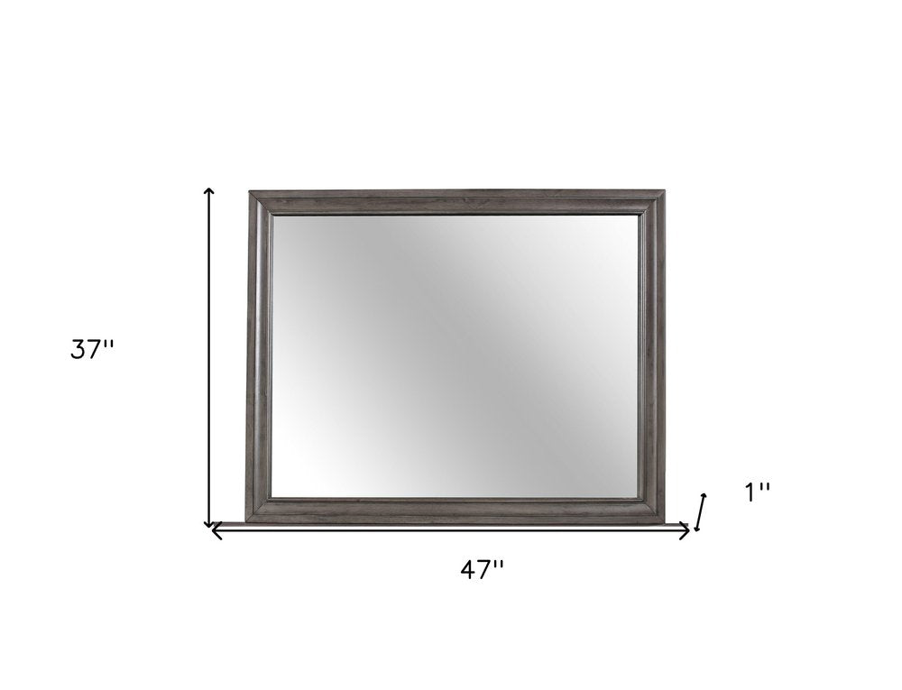 Gray Wood Framed Accent Mirror - 37-inch
