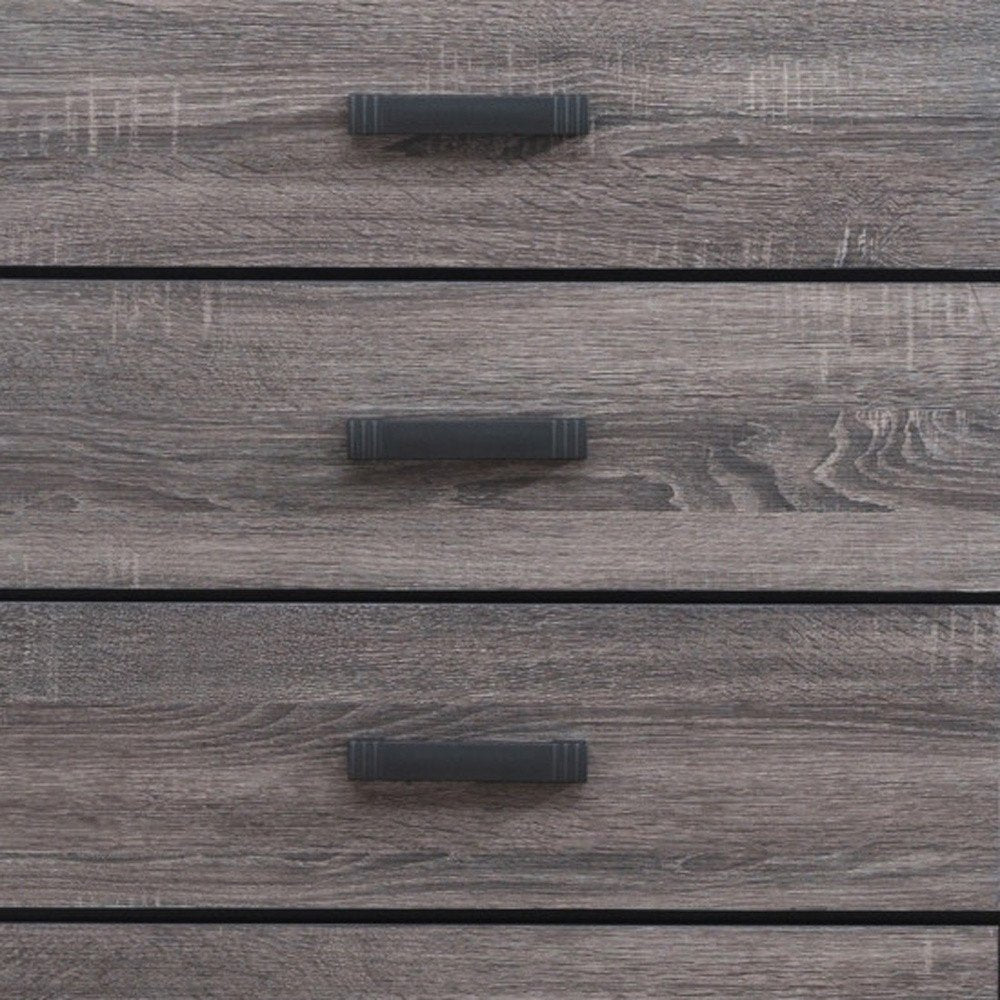 Grey Solid Wood Five Drawer Chest - 31-inch