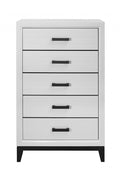 White Wood Five Drawer Standard Chest - 31-inch