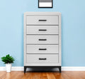 White Wood Five Drawer Standard Chest - 31-inch