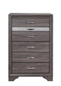 Grey Manufactured Wood Six Drawer Chest - 35-inch
