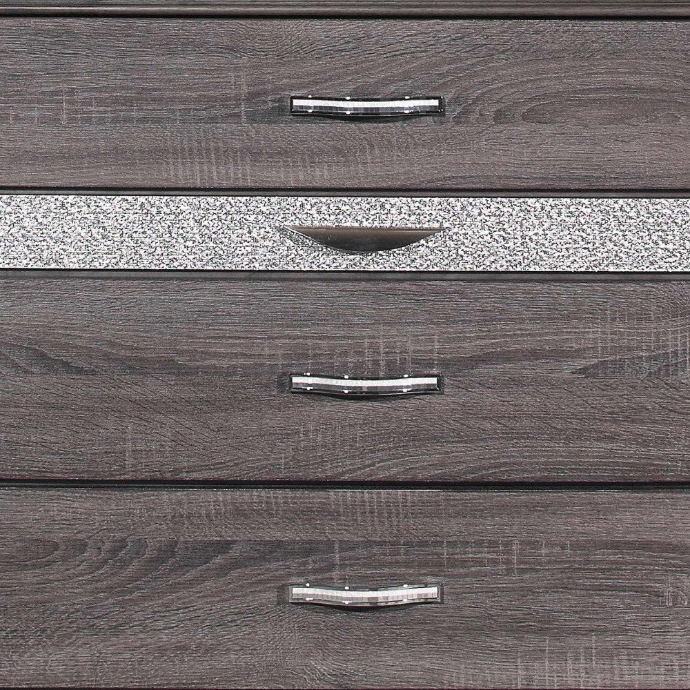 Grey Manufactured Wood Six Drawer Chest - 35-inch