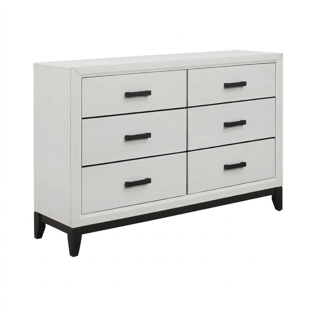 White Wood Five Drawer Standard Chest - 31-inch