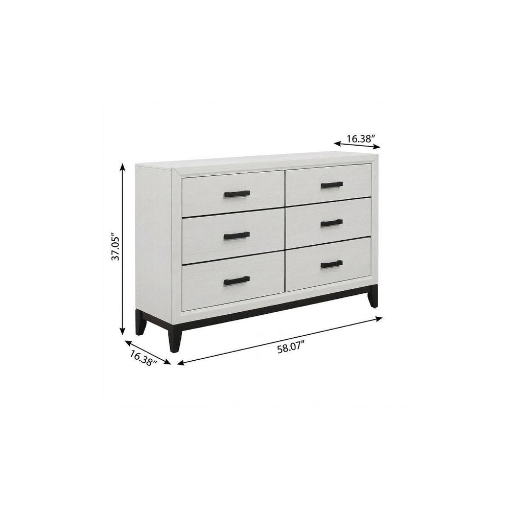 White Wood Five Drawer Standard Chest - 31-inch