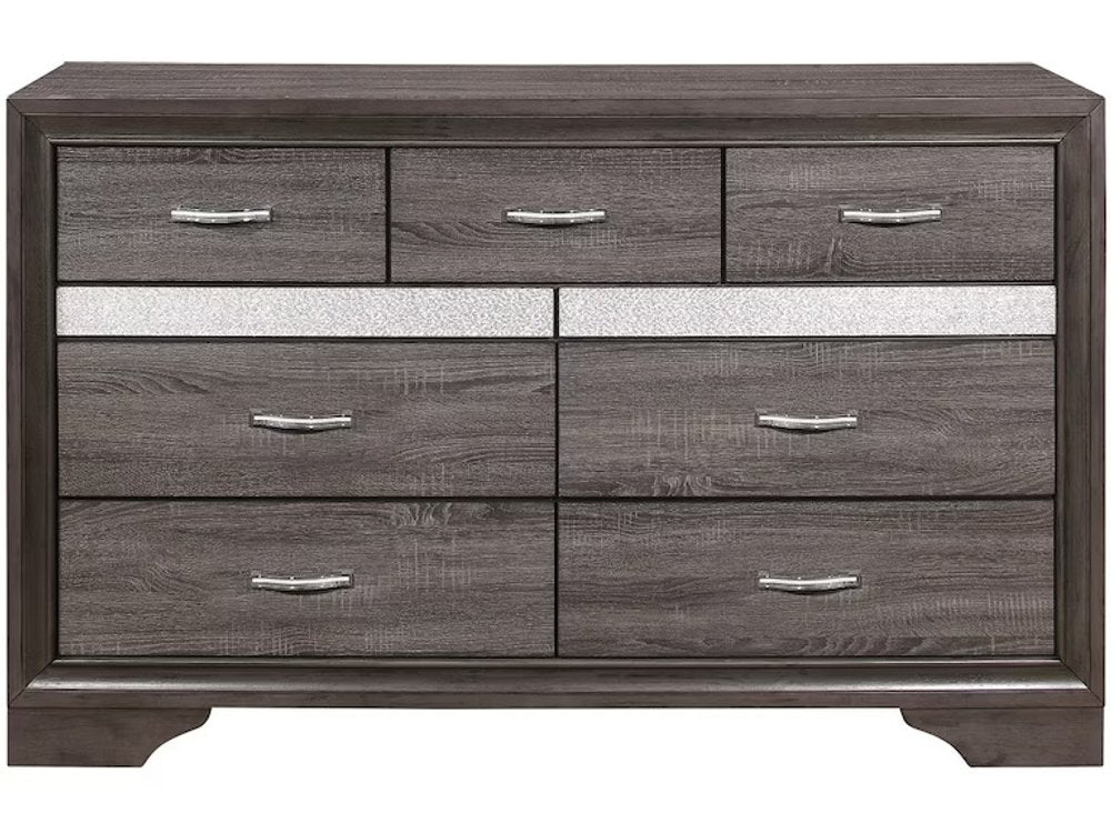 Grey Manufactured Wood Six Drawer Chest - 35-inch