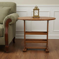 Brown Solid Wood Oval End Table - 18-inch