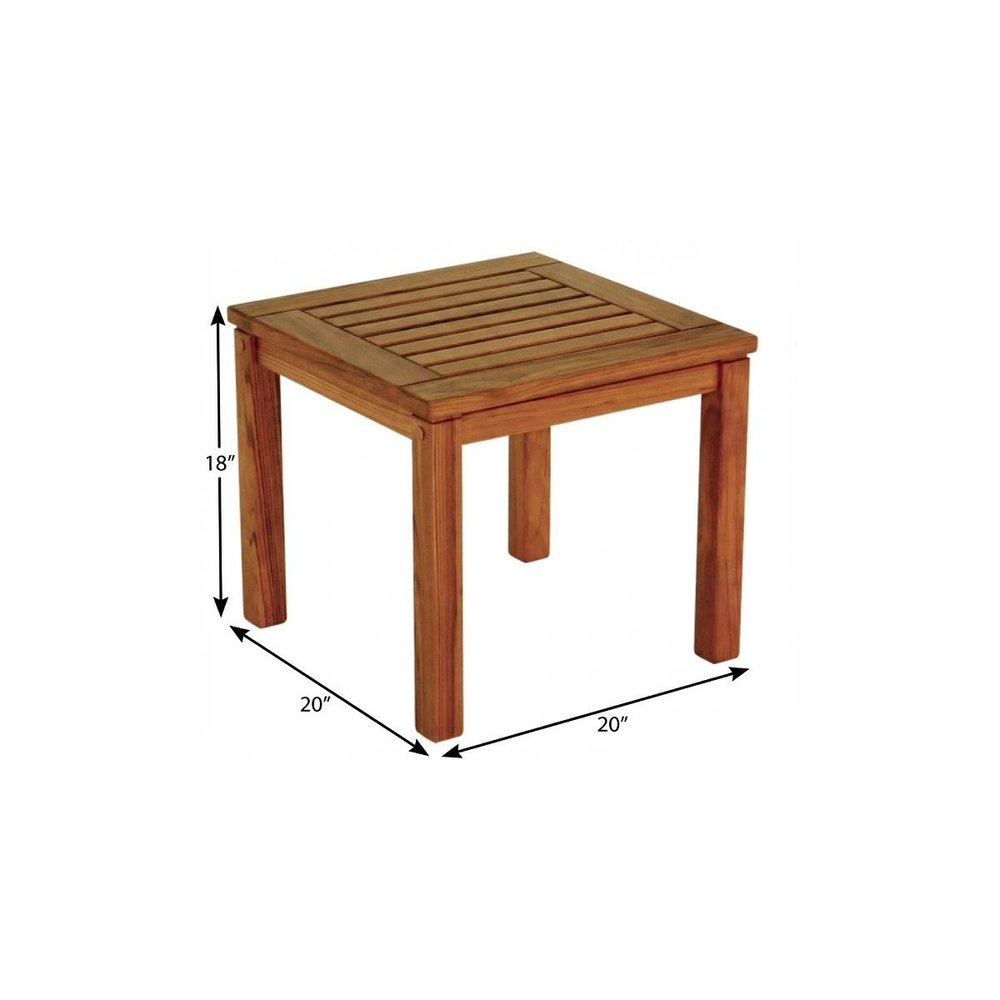Brown Solid Wood Square End Table - 18-inch