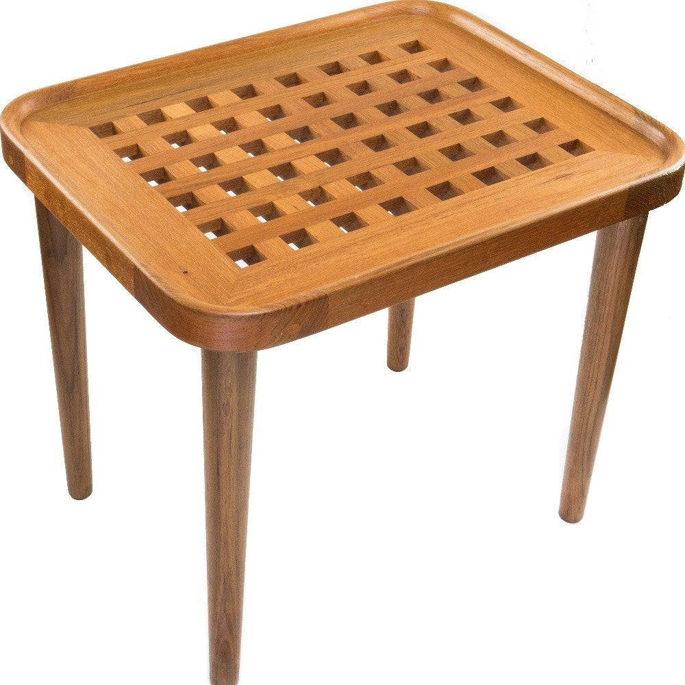 Brown Solid Wood Rectangular End Table - 18-inch