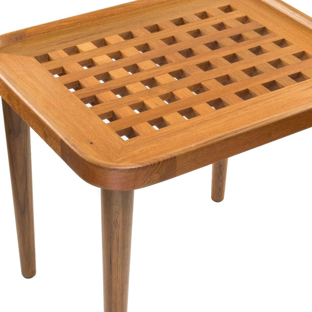 Brown Solid Wood Rectangular End Table - 18-inch