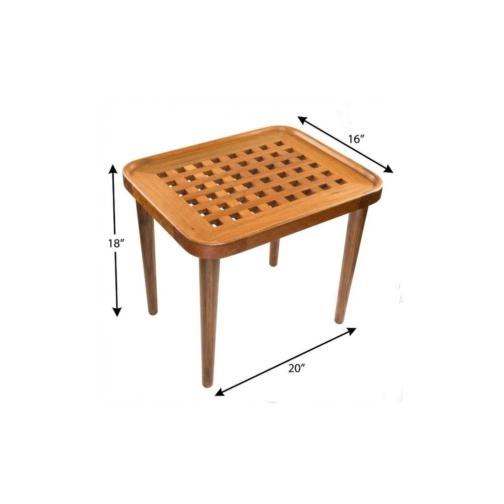 Brown Solid Wood Rectangular End Table - 18-inch