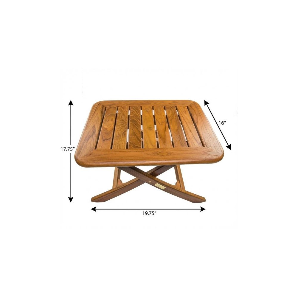 Brown Solid Wood Rectangular End Table - 18-inch