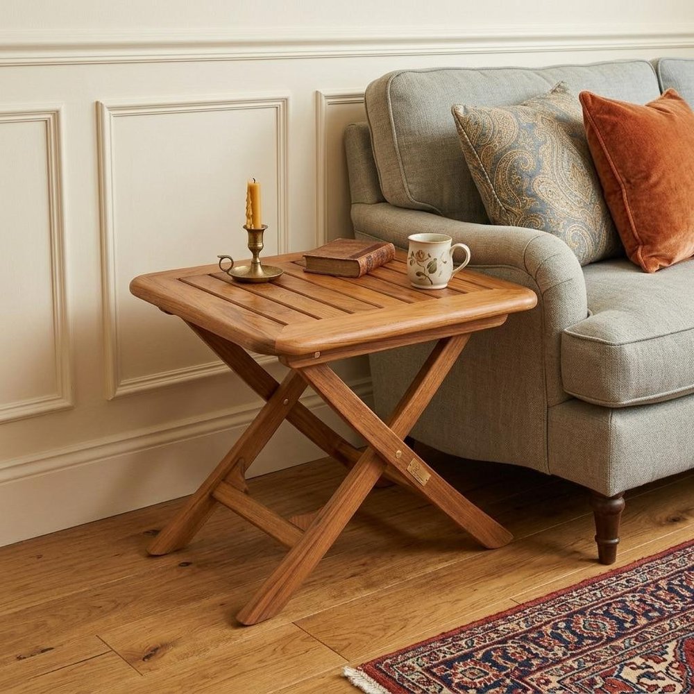 Brown Solid Wood Rectangular End Table - 18-inch