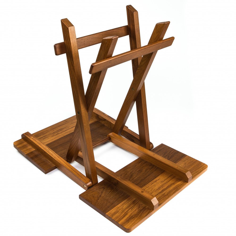 Brown Solid Square Teak Folding Indoor Outdoor End Table - 19-inch