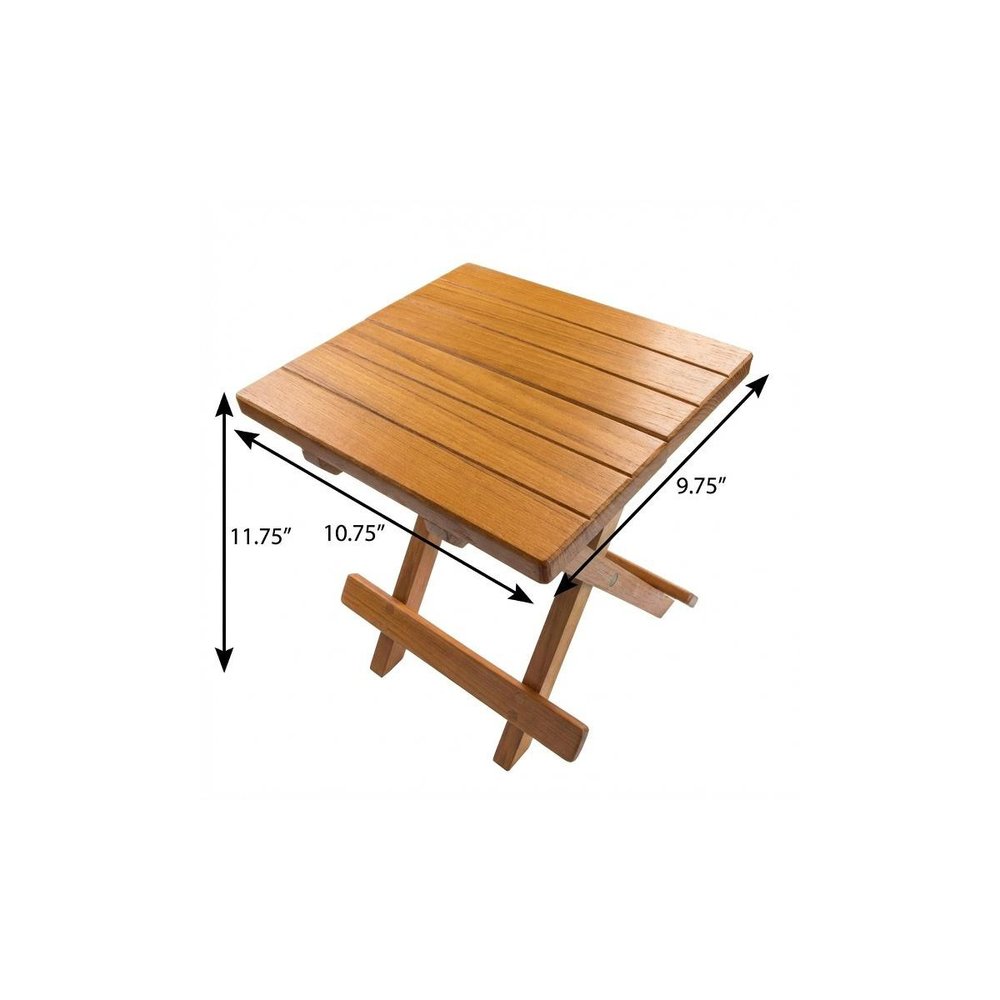 Brown Solid Wood Square End Table - 12-inch