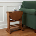 Brown Solid Wood Oval Drop Leaf End Table - 21-inch