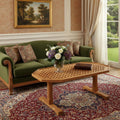 Brown Solid Teak Wood Hexagonal Coffee Table - 19-inch