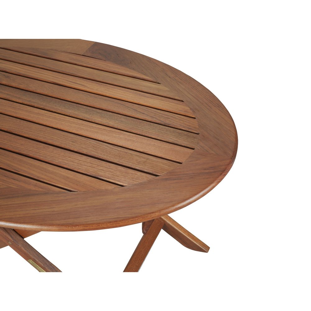 Brown Oval Solid Wood Folding Outdoor Side Table - 40-inch