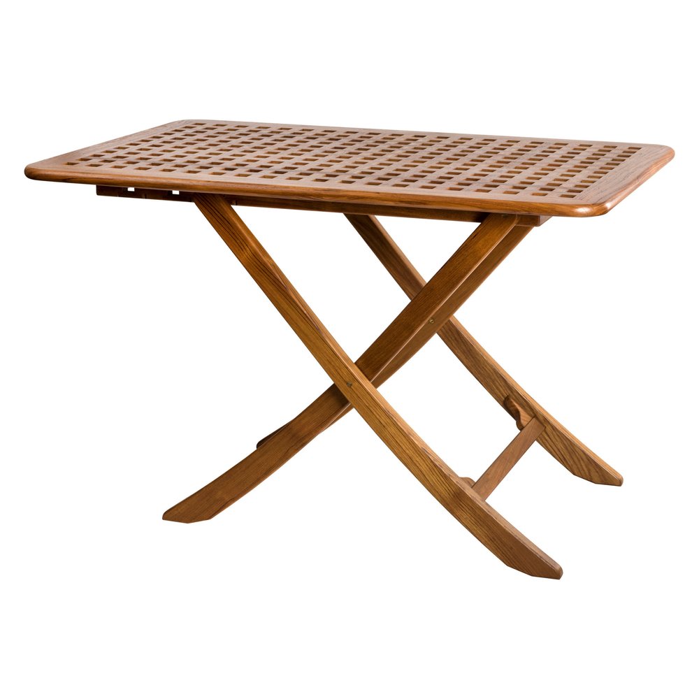 Brown Solid Wood Folding Outdoor Side Table - 43-inch