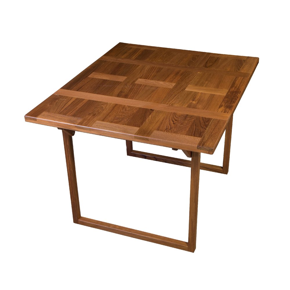 Brown Solid Wood Folding Outdoor Side Table - 45-inch