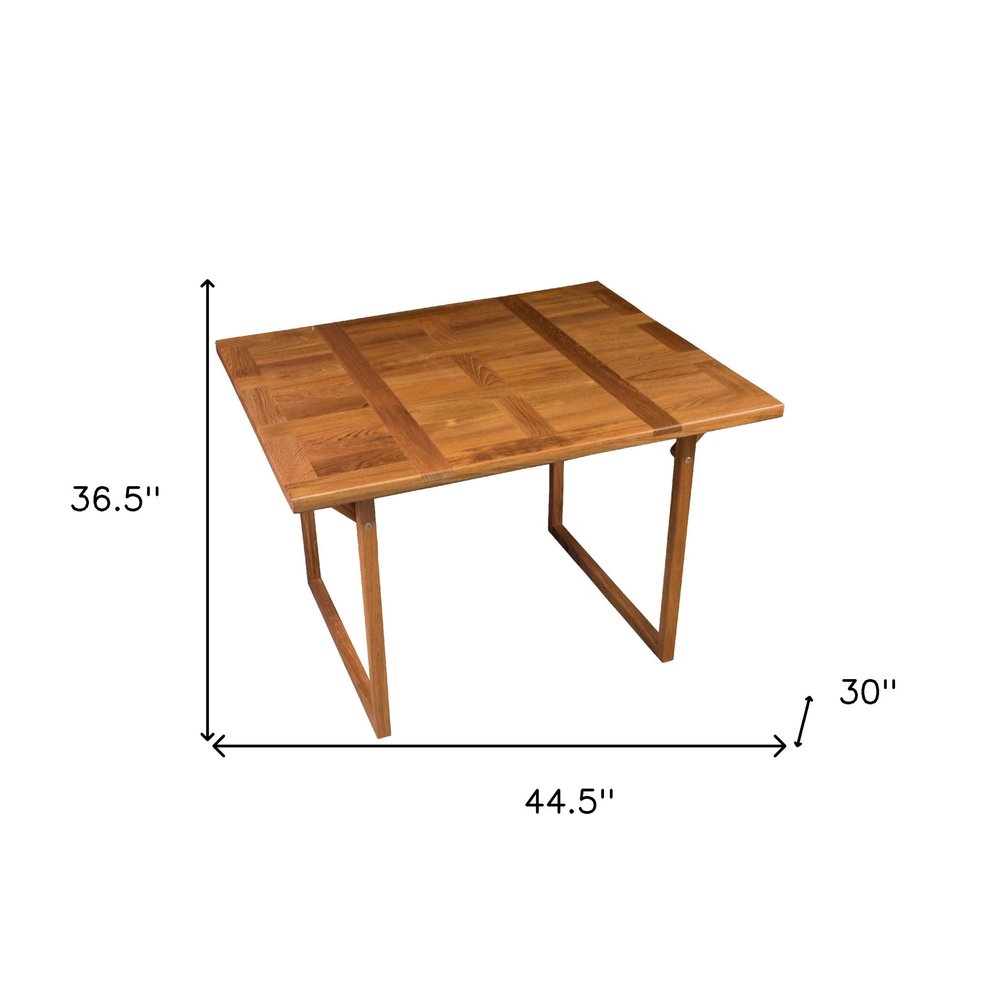 Brown Solid Wood Folding Outdoor Side Table - 45-inch