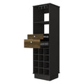 Black Bar Cabinet with Two Drawers - 18-inch