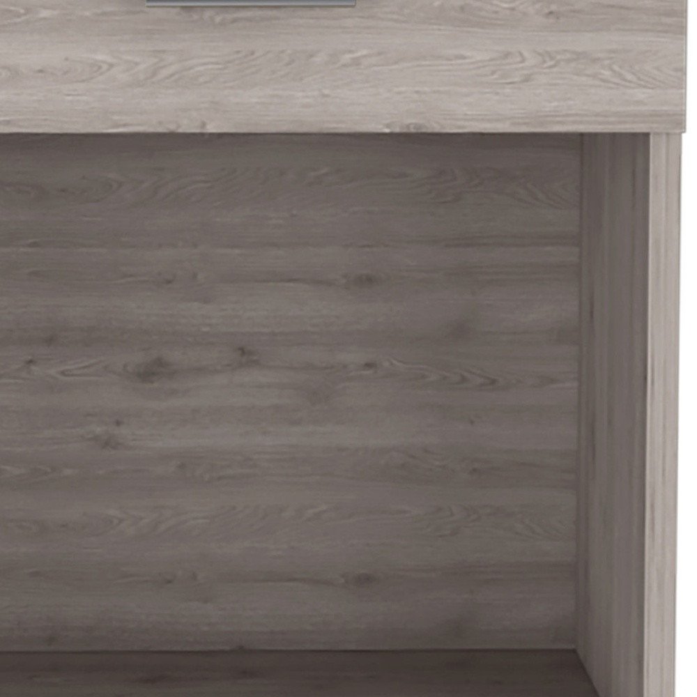 Light Gray Wood One Drawer Nightstand - 22-inch