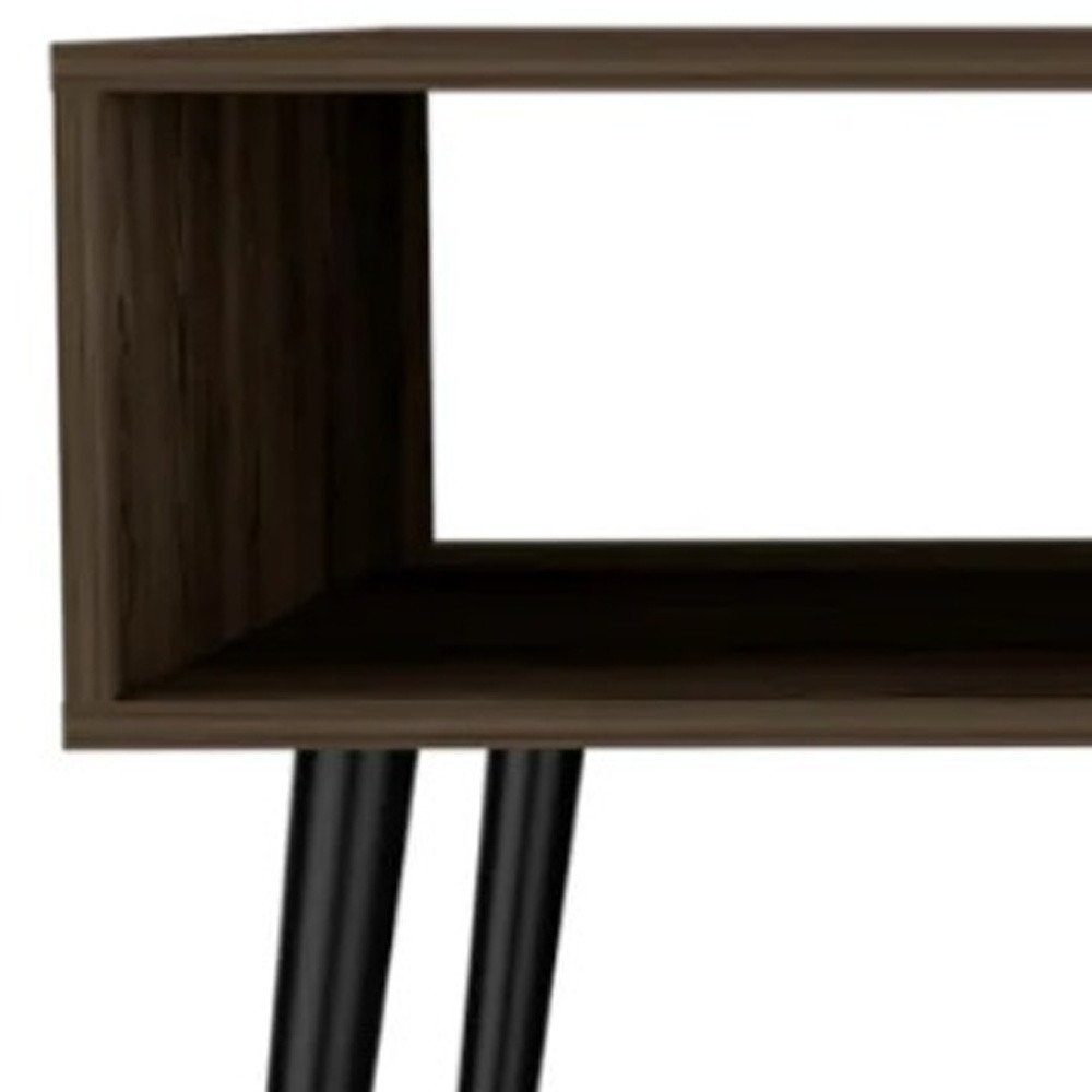 Brown and Black Coffee Table with Drawer and Shelf - 40-inch