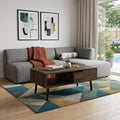 Brown and Black Coffee Table with Drawer and Shelf - 40-inch