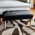 Gray Wool and Brown Ottoman - 38-inch