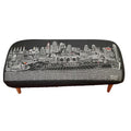 Black Wool and Brown Ottoman - 38-inch