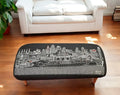 Black Wool and Brown Ottoman - 38-inch