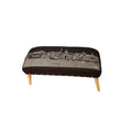 Gray Wool and Brown Ottoman - 38-inch