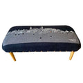 Gray Wool and Brown Ottoman - 38-inch