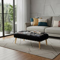 Gray and Brown Wool Ottoman - 38-inch