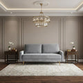 Gray Velvet Sofa with Brass Legs - 72-inch