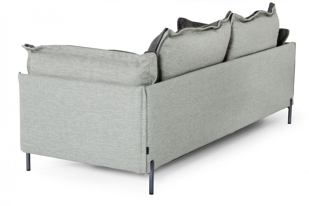 Dark Gray Polyester Blend Sofa with Silver Legs - 87-inch