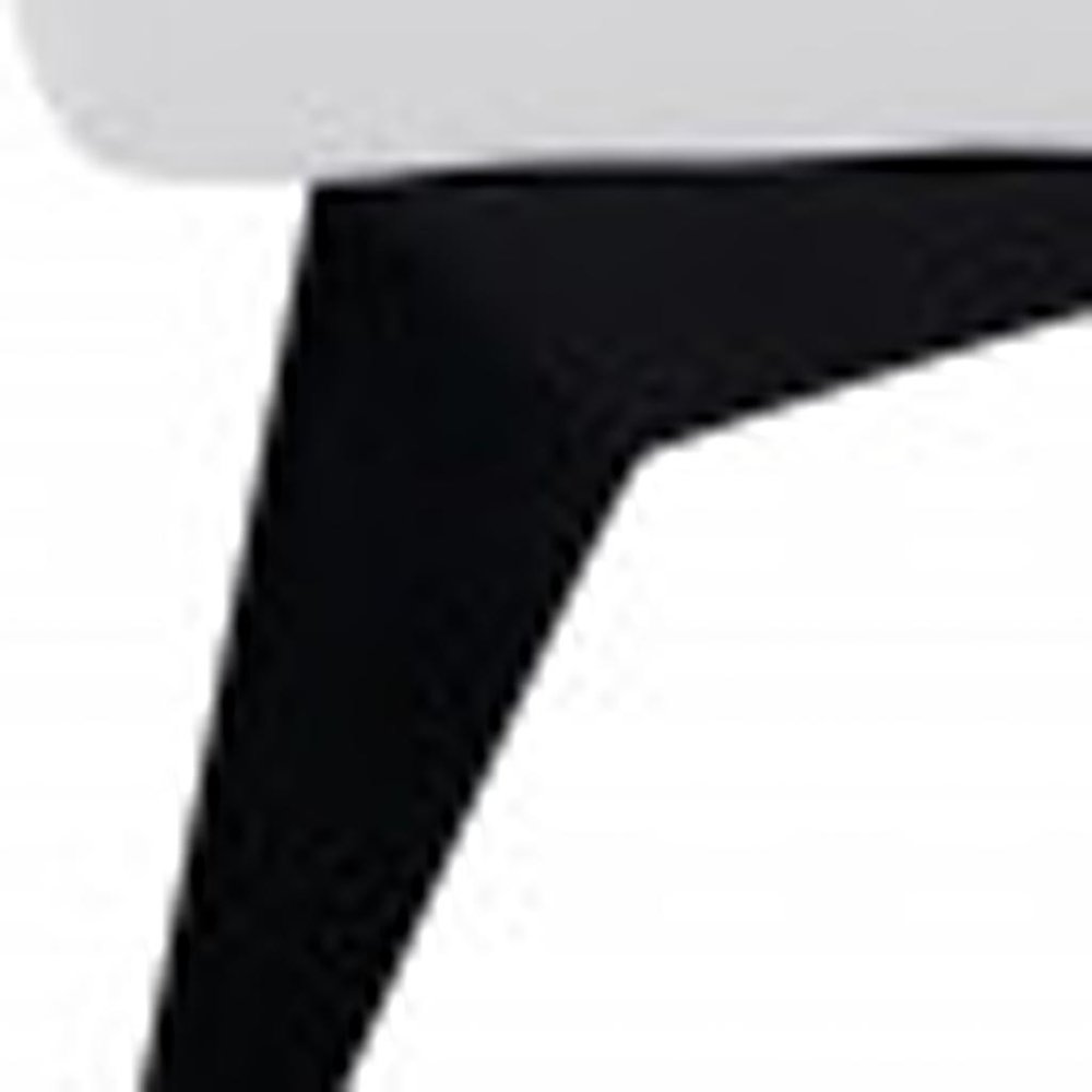 White and Black Italian Leather Power Reclining Loveseat - 65-inch