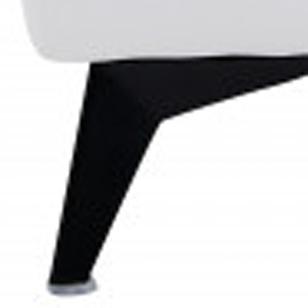 White and Black Italian Leather Power Reclining Loveseat - 65-inch